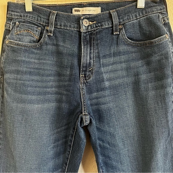 Lev’s Strauss 505 Straight Blue Jeans 32" Waist Hemmed 30” Inseam Red Tab Zip - Picture 7 of 12